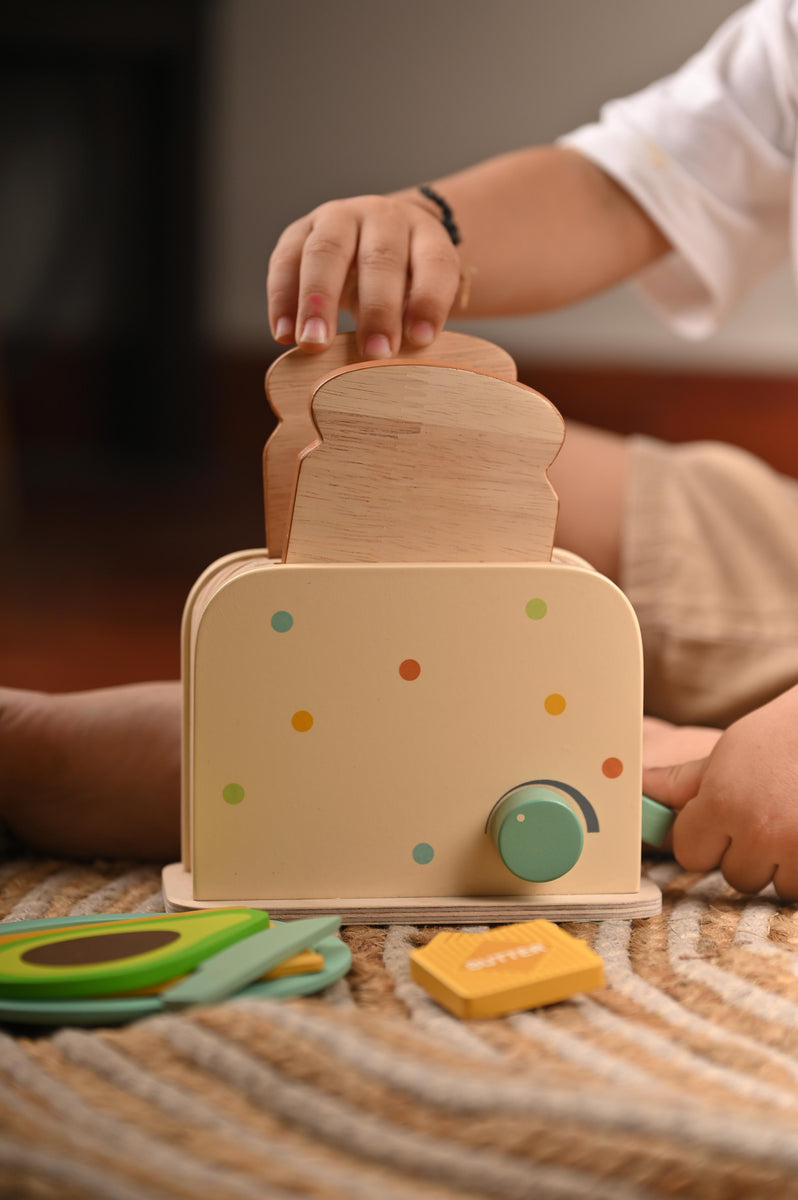 Shop Roasty Toasty - Wooden Toy Toaster Set for Kids – PlayBox
