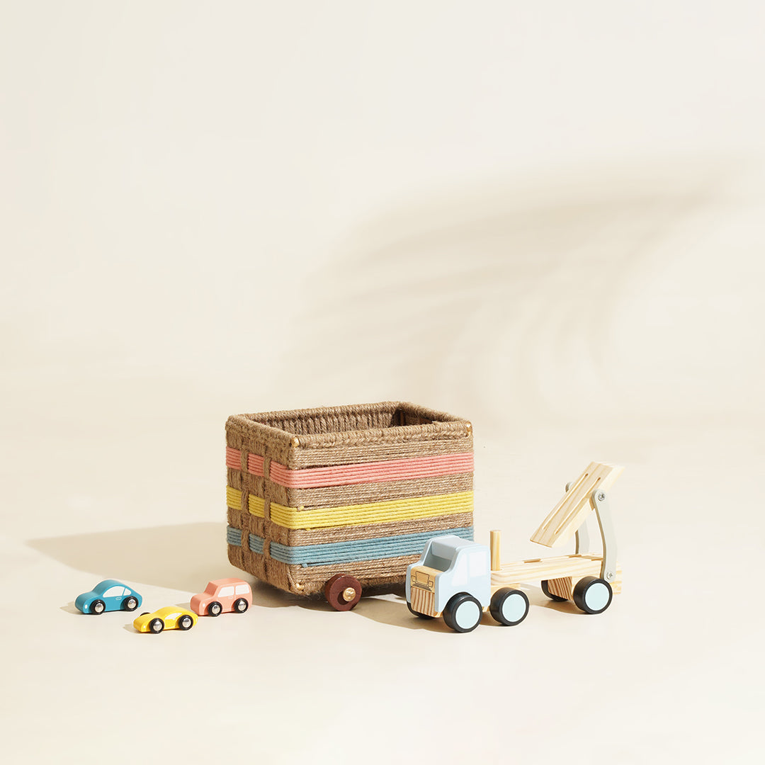 Leo Vroom set with basket - PlayBox