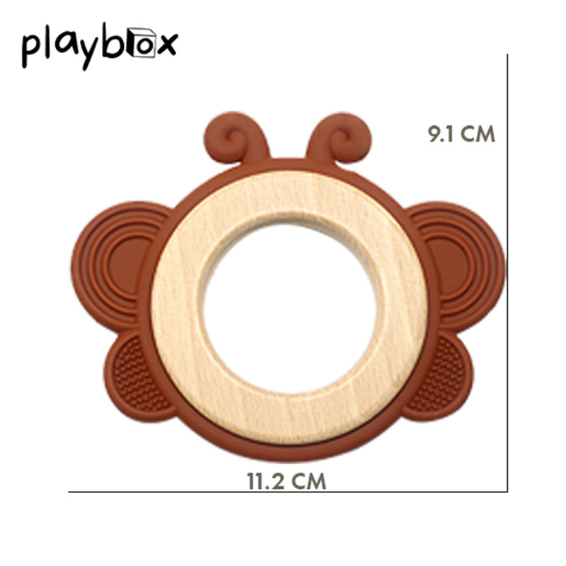 Teether Box Best Teether Butterfly β Modern Silicone & Wood Baby Teether β PlayBox